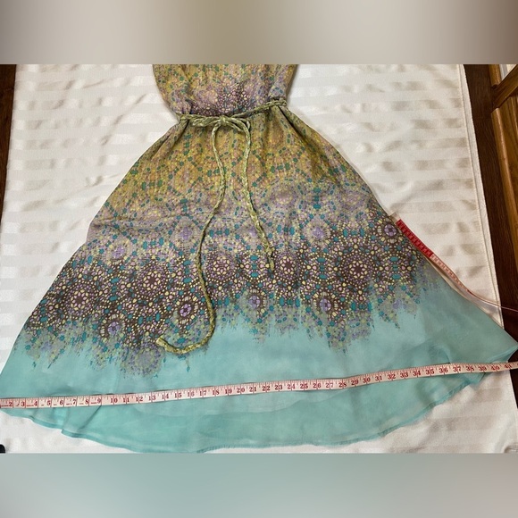 Yumi Sz 2/4 Beautiful Multicolor Mosaic Print Sun Dress Lined Zipper Adj strap - Picture 10 of 16